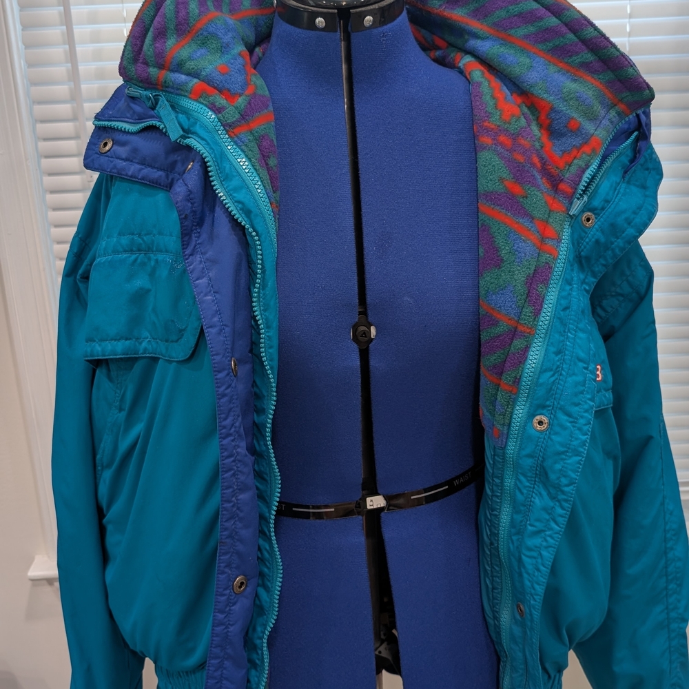 Teal and Blue Women's Ski Jacket